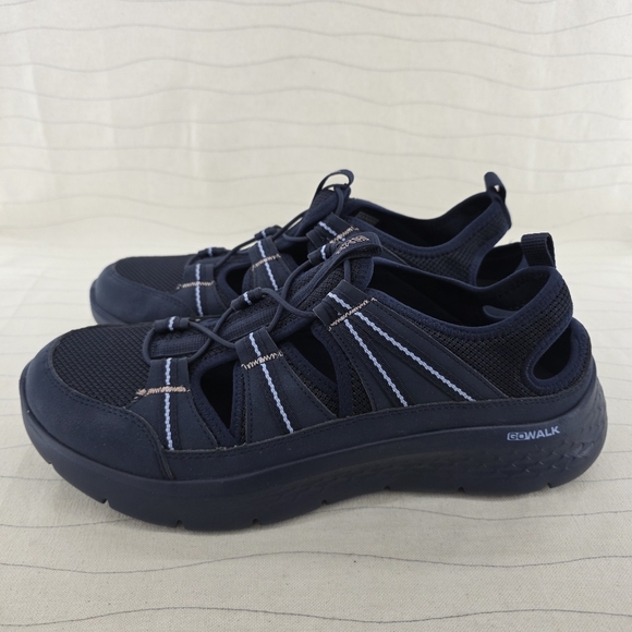 Skechers Womens Go Walk Flex SKX Navy Blue Sandals Shoes 141477 Size 12 EUC - Picture 2 of 10